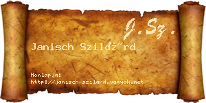 Janisch Szilárd névjegykártya